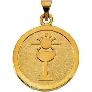 Yellow 23 mm Blessed Sacrament Pendant Medal