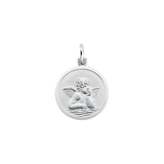 White 18 mm Angel Medal