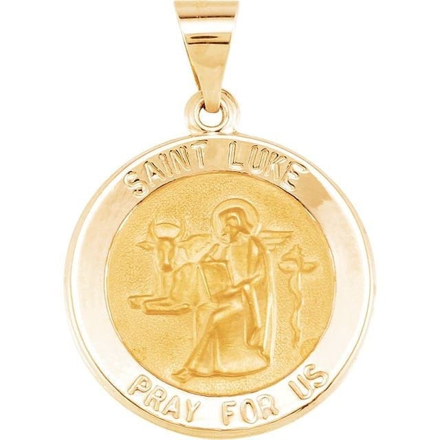 Yellow 18 mm Round Hollow St. Luke Medal