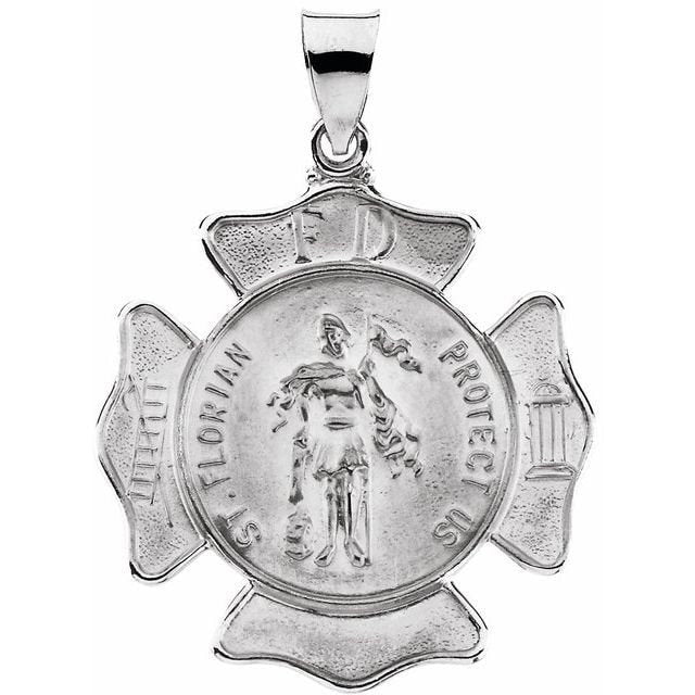 White 25 mm Hollow St. Florian Medal