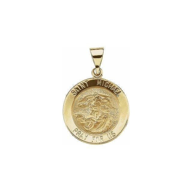 Yellow 22x22 mm Round Hollow St. Michael Medal