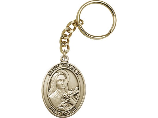 St. Therese of Lisieux Keychain Gold Finish
