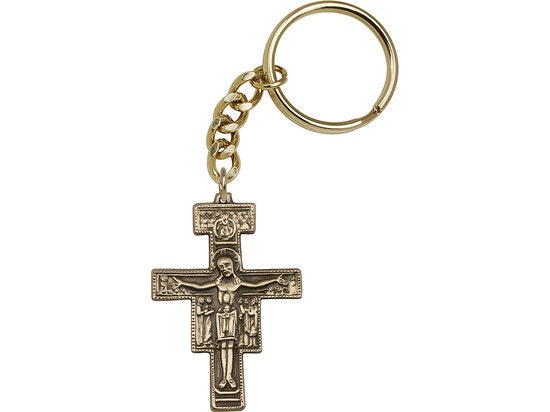 San Damiano Keychain Gold Finish