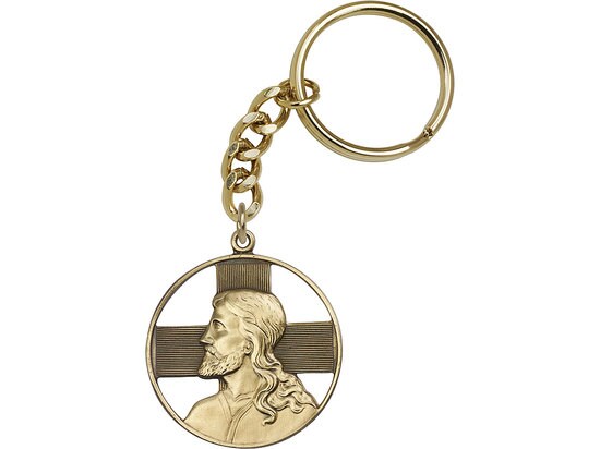 Christ Keychain Gold Finish