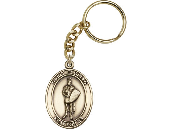 St. Florian Keychain Gold Finish