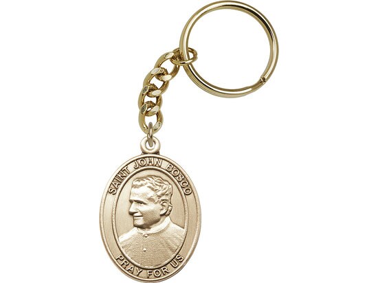 St. John Bosco Keychain Gold Finish