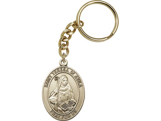 St. Teresa of Avila Keychain Gold Finish