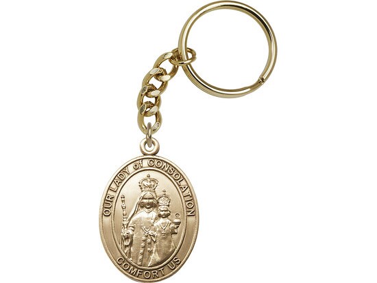 Our Lady of Consolation Keychain Gold Finish