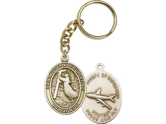St. Joseph of Cupertino Keychain Gold Finish