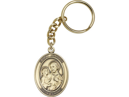 St. Joseph Keychain Gold Finish