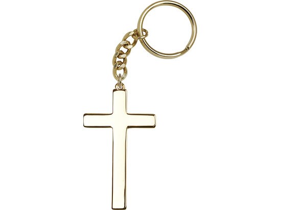 Choir Cross Keychain Gold Plate