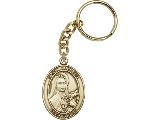 St. Theresa Keychain Gold Finish