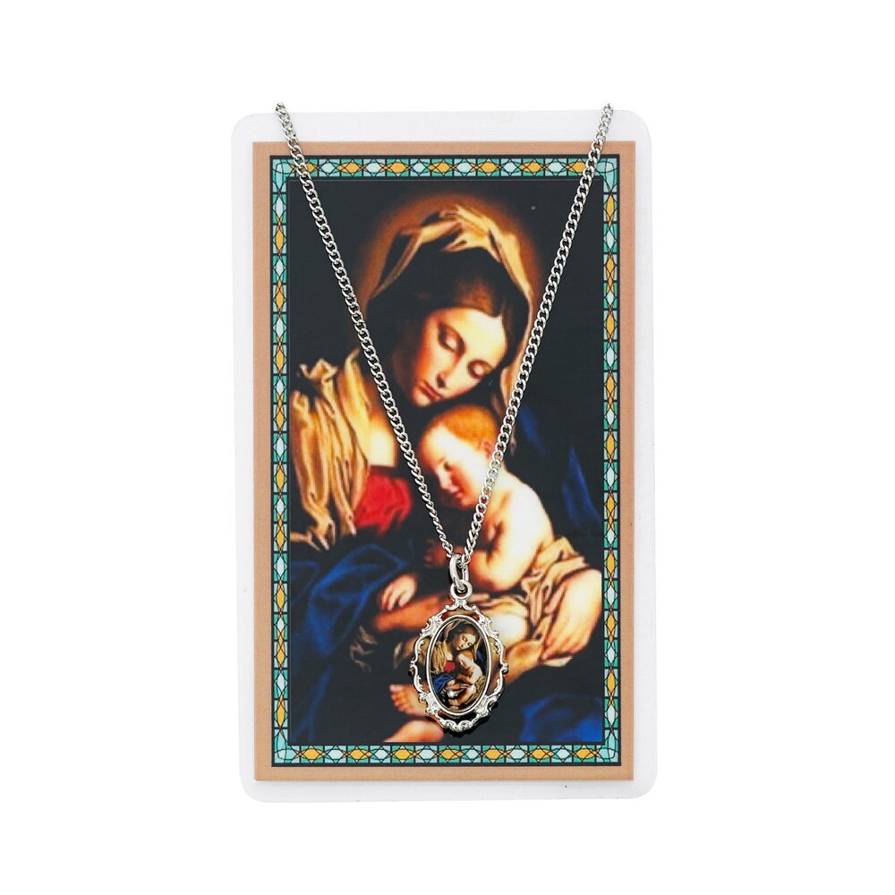 Mother& Child Pendant with Prayer card