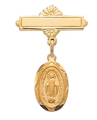 Oval Religious Baby Pin