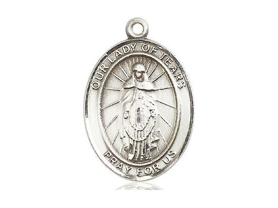 Our Lady of Tears Sterling Silver Pendant Only (NO CHAIN)