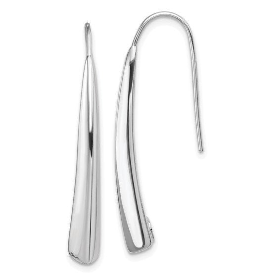 Sterling Silver Polished Fancy Bar Thread Earrings