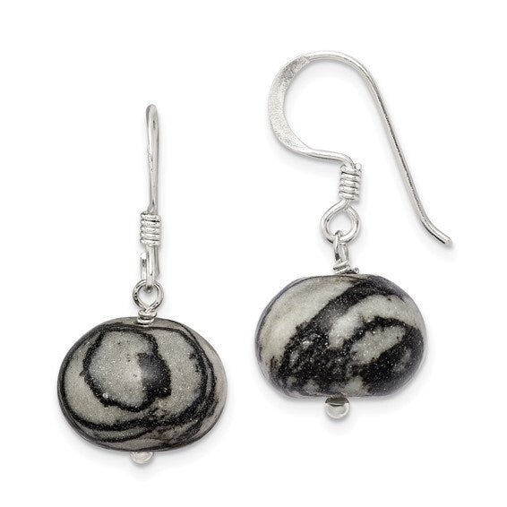 Sterling Silver Zebra Jasper Earrings
