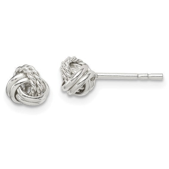 Sterling Silver Love Knot Post Earrings