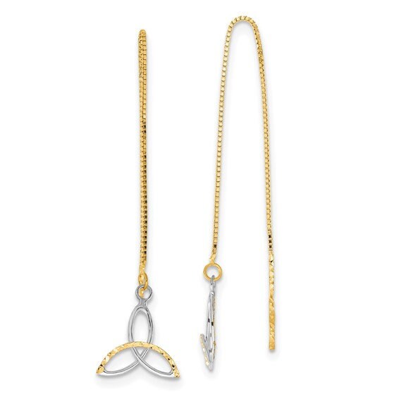 Box Chain Celtic Knot Threader Earrings