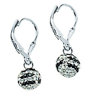 Sterling Silver Crystal Zebra Earring