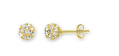 Yellow Crystal Ball Earrings