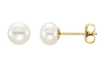 Yellow White Freshwater Cultured Pearl Earrings