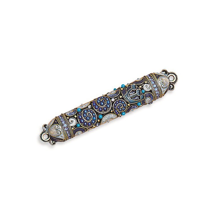 Enameled and Jewel-toned Door Mezuzah