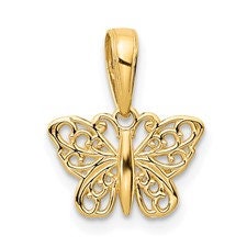 Polished Filigree Butterfly Charm
