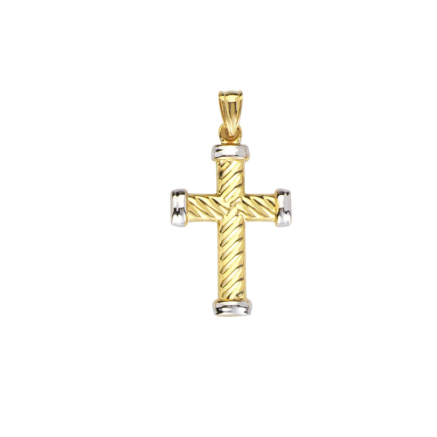 Yellow & White Gold Cross Pendant