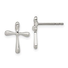 Sterling Silver Diamond Cross Post Earrings