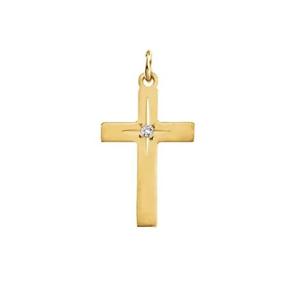 Yellow Gold Diamond Cross Necklace