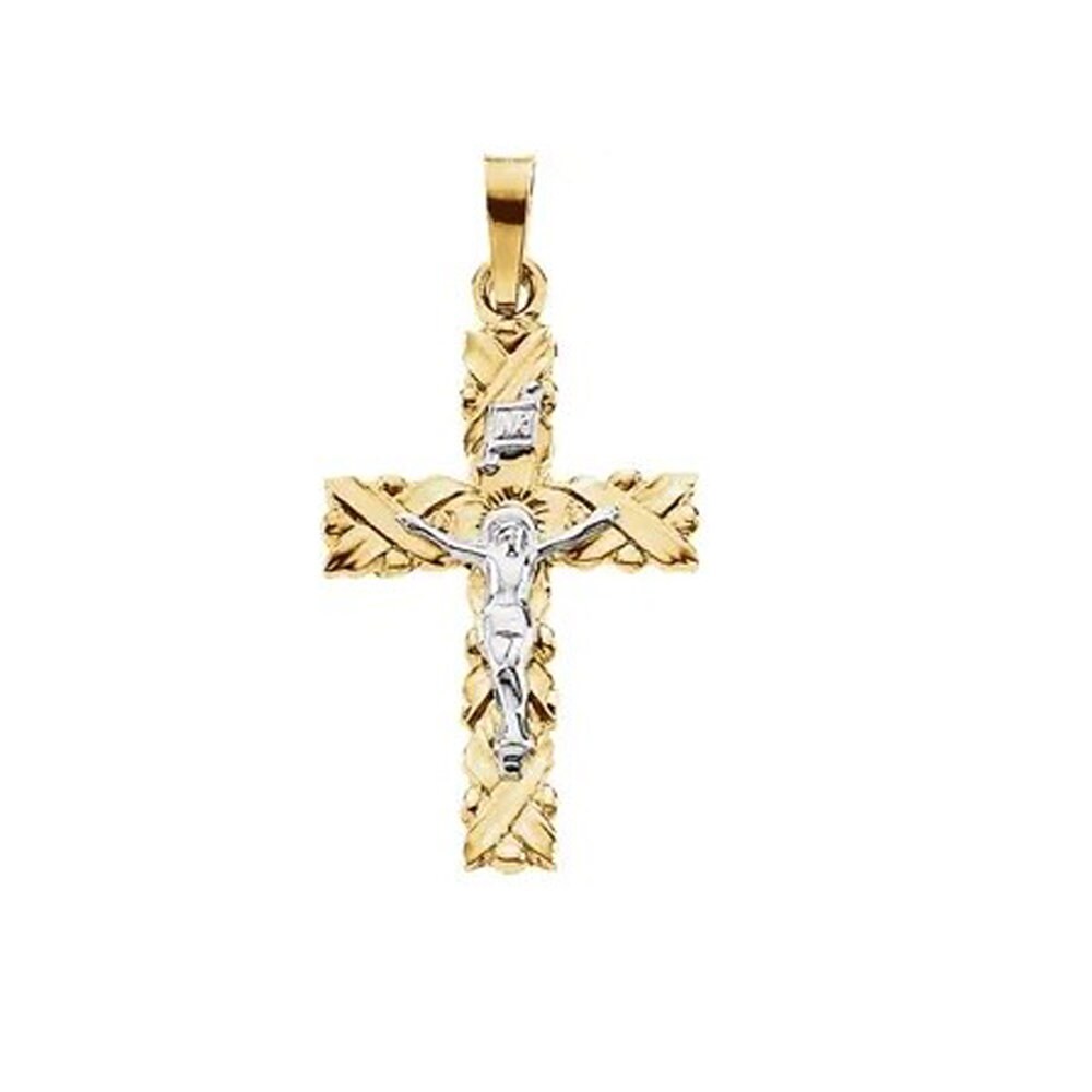 Yellow & White Crucifix Pendant