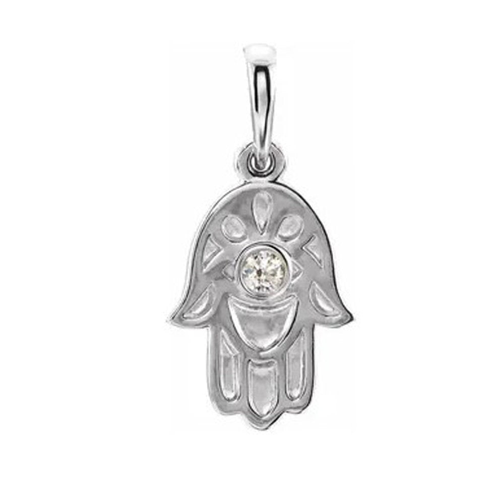 White Gold Diamond Hamsa Pendant