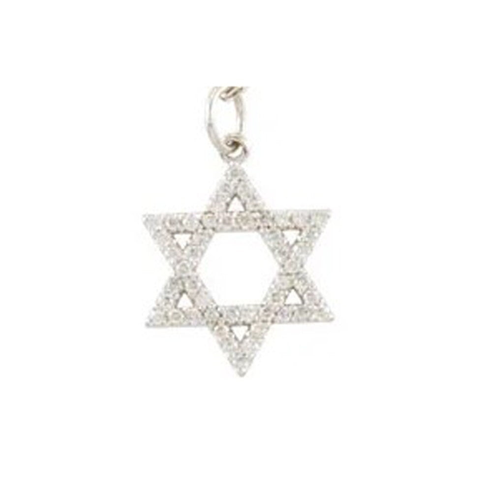 White l Diamond Star of David Necklace
