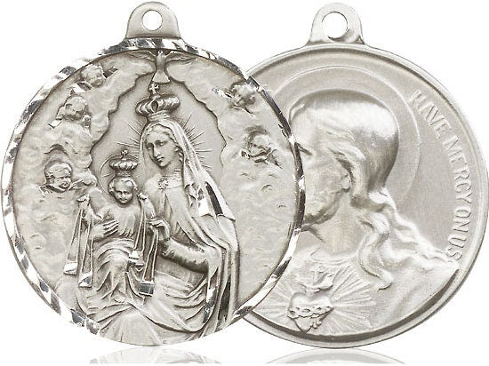 Our Lady of Mount Carmel / Sacred Heart of Jesus Sterling Silver Pendant Only