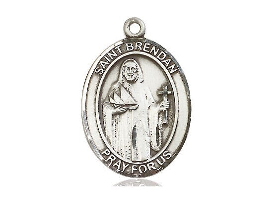 St Brendan the Navigator Sterling Silver Pendant (NO CHAIN)