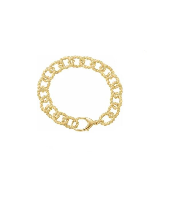 Gold Plated Sterling Silver Rope Design Link Bracelet