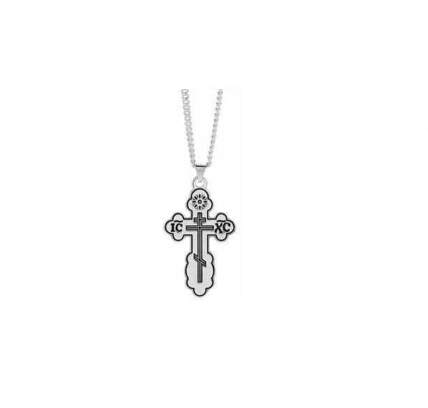 Silver Orthodox Cross Necklace