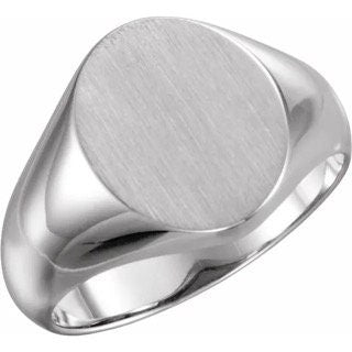 Oval Signet Ring Sterling Silver 12x10 mm