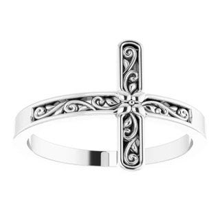 Sideways Cross Ring Sterling Silver