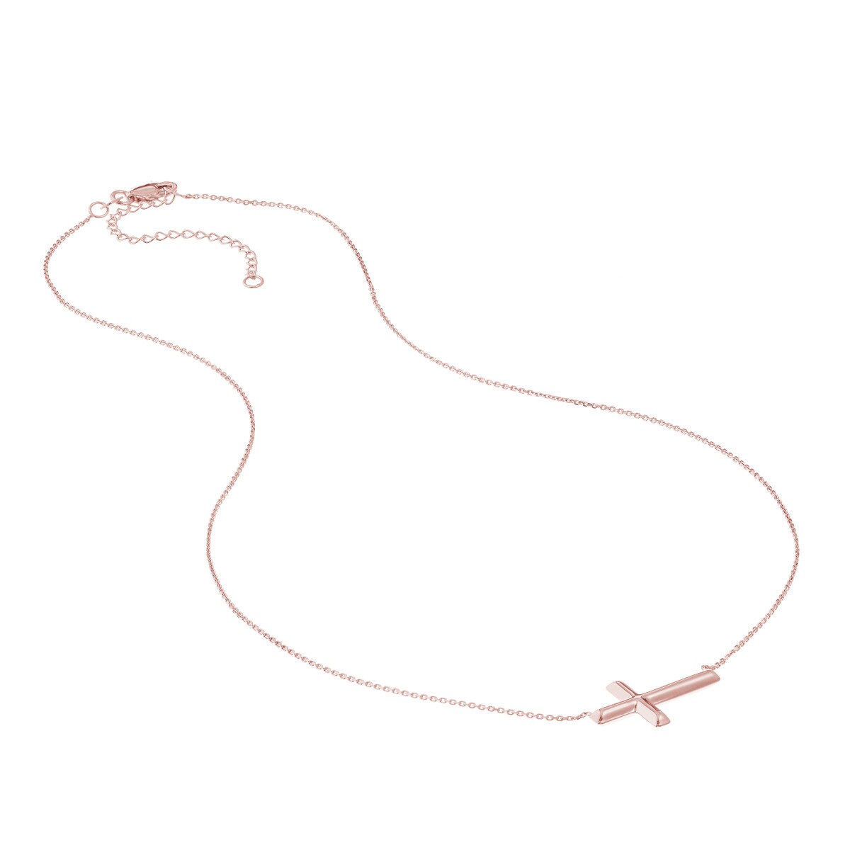 Small Sideways Cross Adjustable Necklace