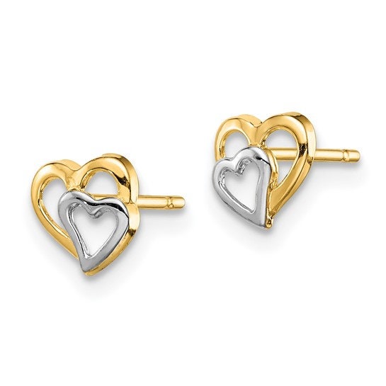 White Cut-out Hearts Post Earrings