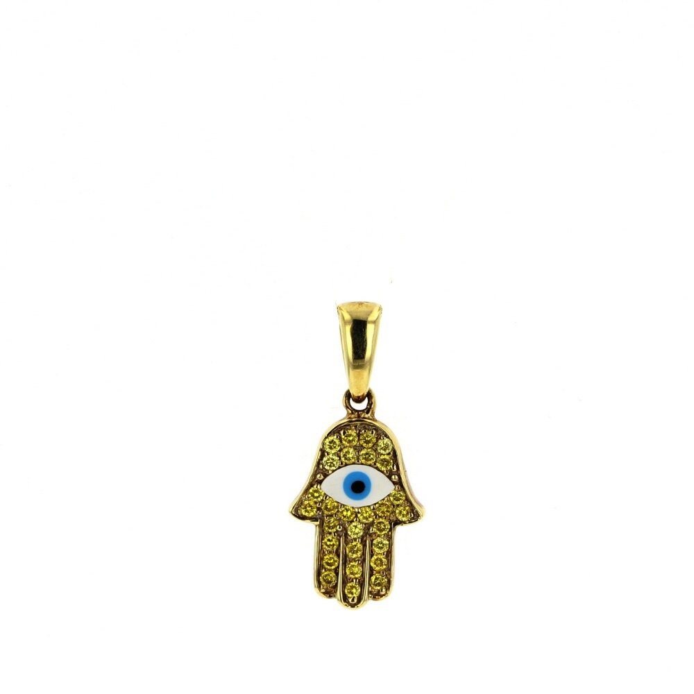 Yellow Gold Hand of God Pendant