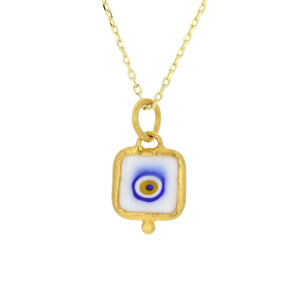 24Kt Custom Layered Silver Evil Eye Pendant