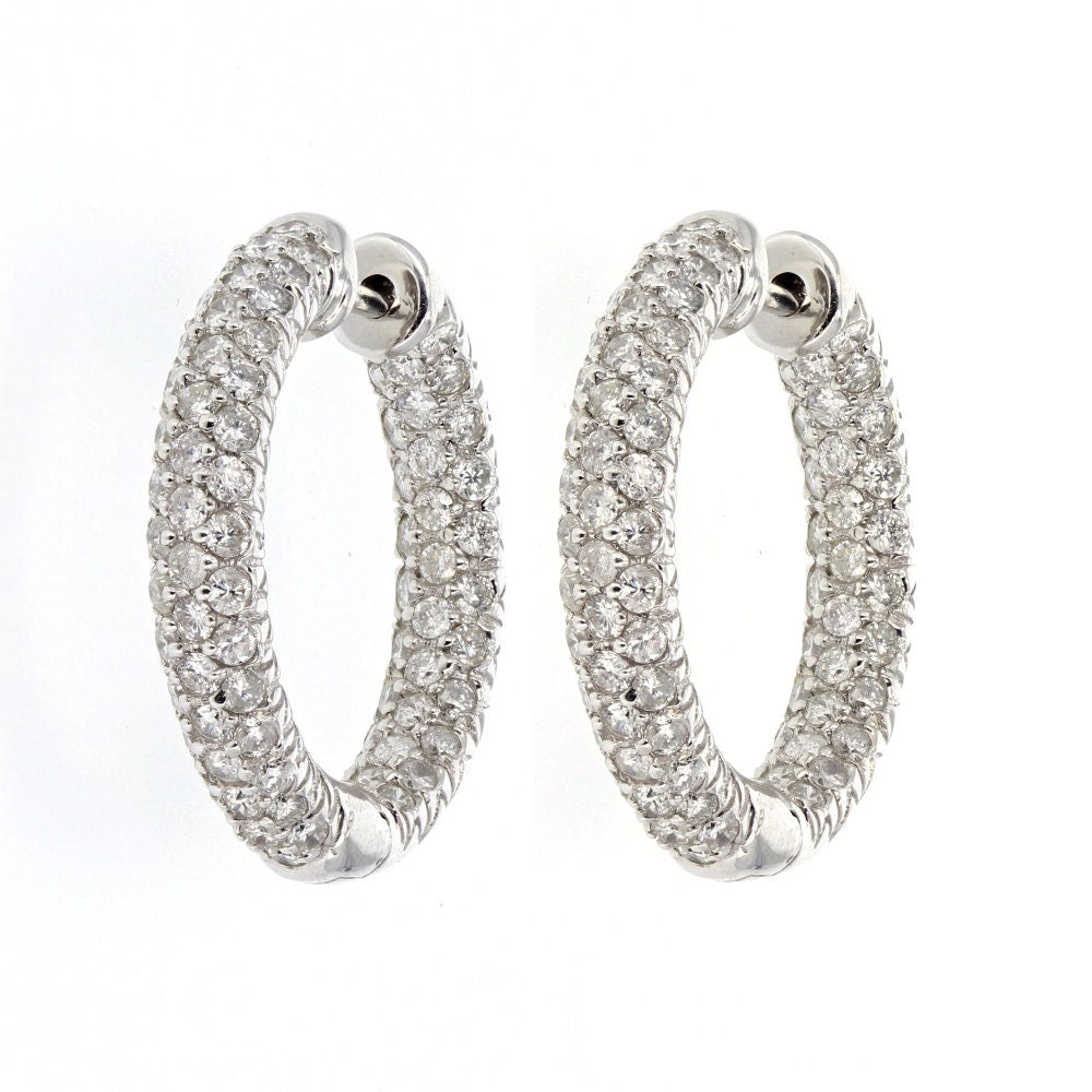 White Gold Diamond Hoop Earrings