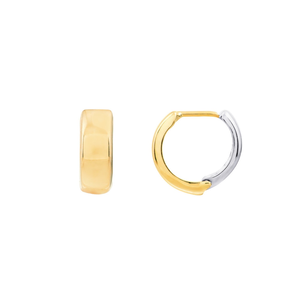 Two Tone Huggie Earrings
