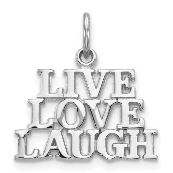 White Gold LIVE LOVE LAUGH Charm