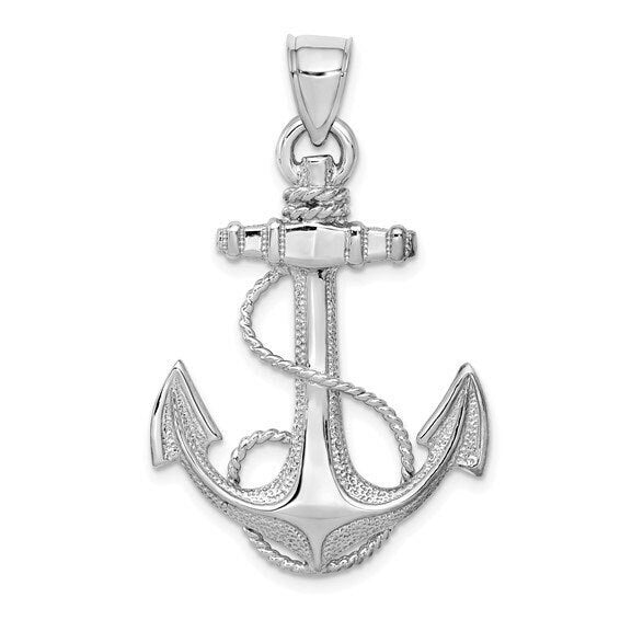 White Gold Anchor Pendant