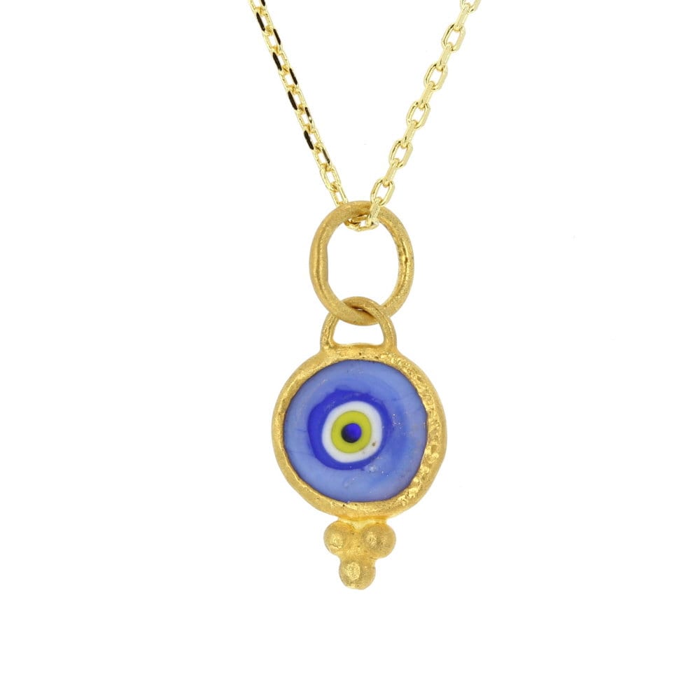 24Kt Soft Layered Silver Evil Eye Pendant