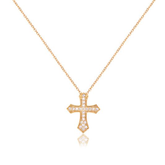 Cubic Zirconia Cross Sterling silver Necklace